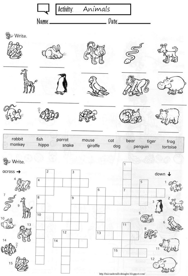 Animals - Crossword
